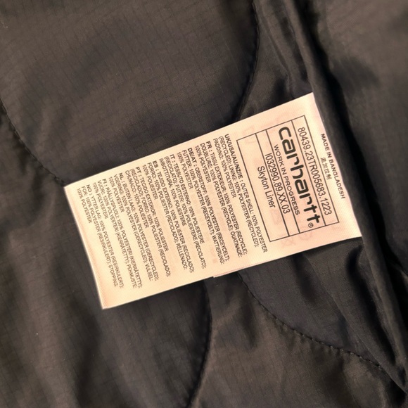 ππ€ Carhartt WIP SKYTON Quilted Liner Jacket - Black NWT Size XL π€π - Picture 8 of 14